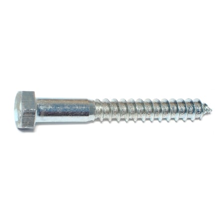 Midwest Fastener Lag Screw, 3/8 in, 3 in, Steel, Zinc Plated Hex Hex Drive, 12 PK 35025